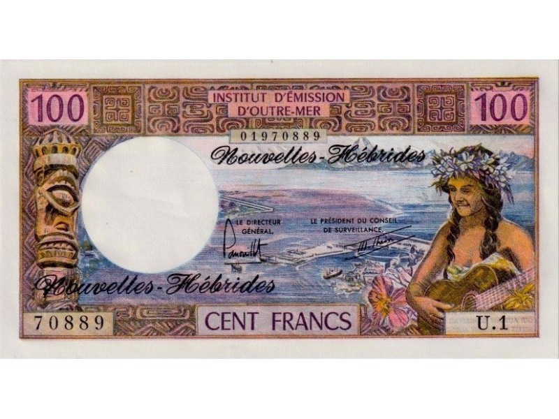 100 Francs NOUVELLES HÉBRIDES 1977 P.18d