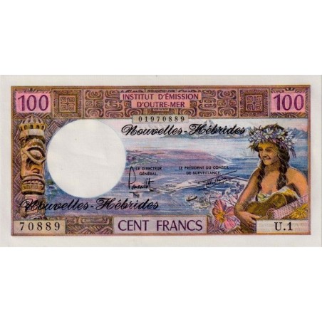 100 Francs NOUVELLES HÉBRIDES 1977 P.18d