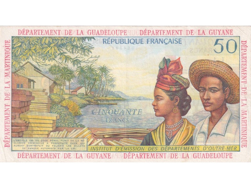 50 Francs ANTILLES FRANÇAISES 1964 P.9a