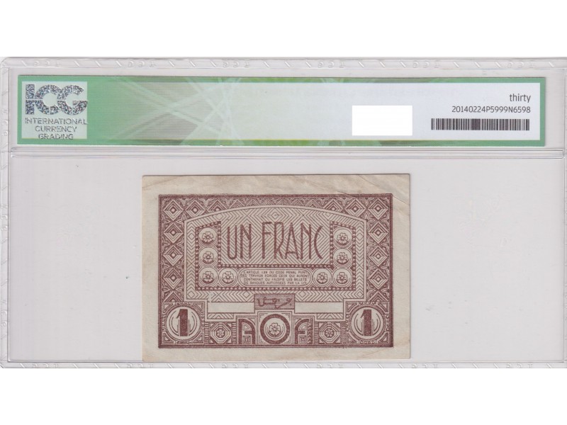 1 Franc AFRIQUE OCCIDENTALE  FRANCAISE  (1944) P-34a