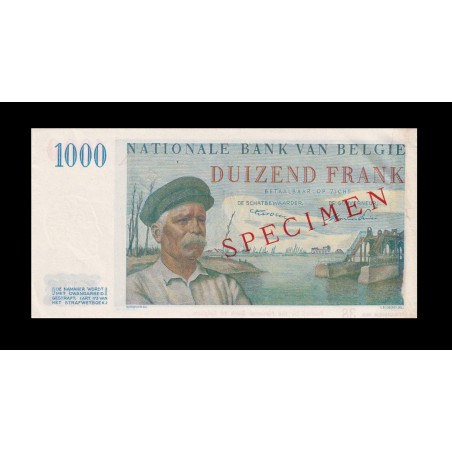 1000 Francs Specimen BELGIQUE 1953 P.131s