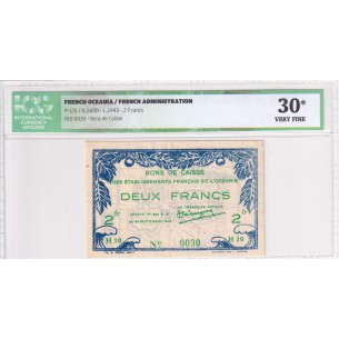2 Francs OCÉANIE 1943  P.12a
