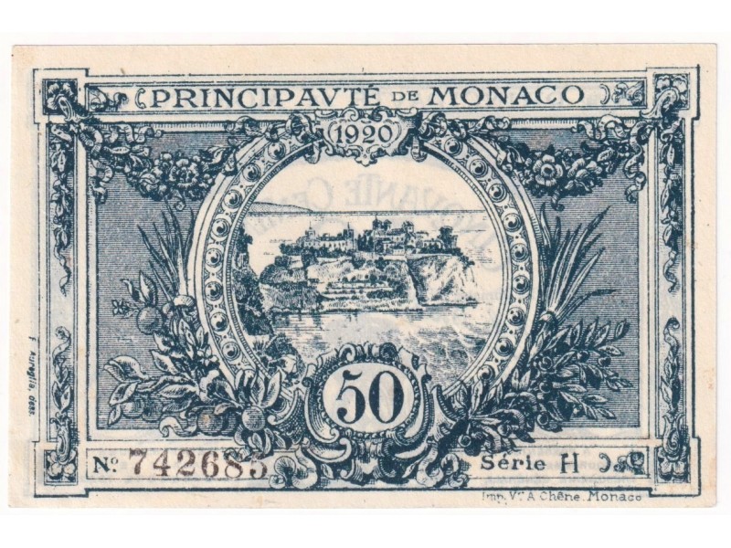 50 Centimes MONACO 1920 P.3a