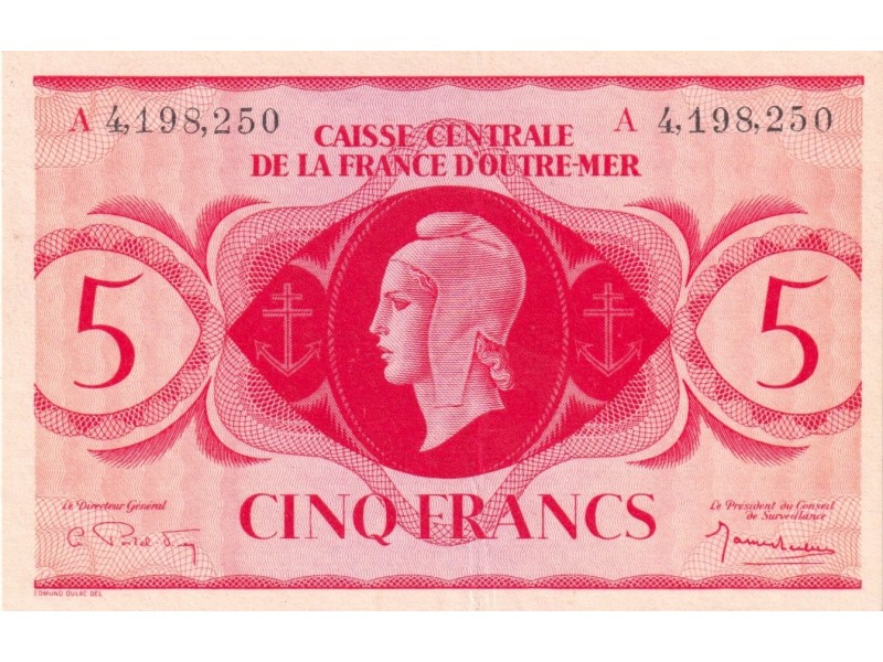 5 Francs AFRIQUE ÉQUATORIALE FRANÇAISE 1943 P.15d