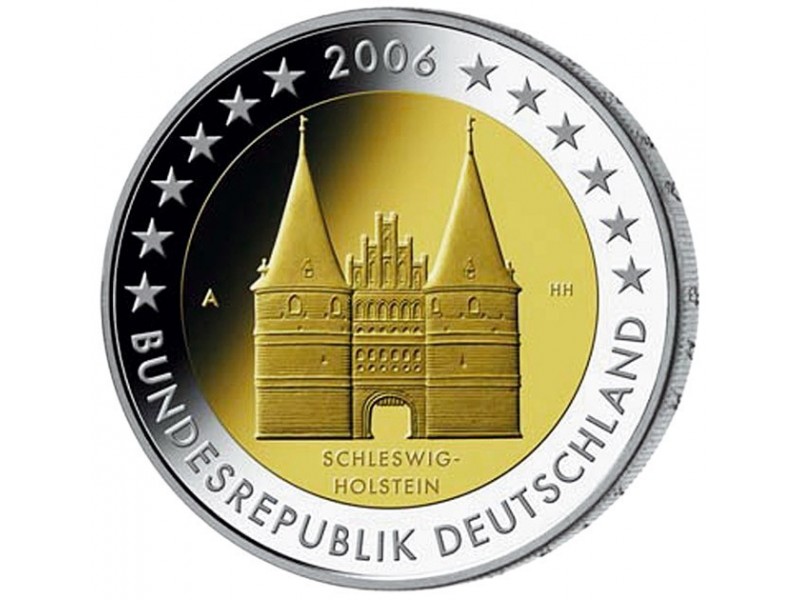 2 Euro Allemagne 2006-Porte de la ville Lubeck 2006 À 2023