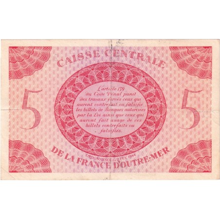 5 Francs AFRIQUE ÉQUATORIALE FRANÇAISE 1943 P.15d