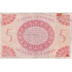 5 FRANCS AFRIQUE ÉQUATORIALE FRANÇAISE 1944 P.10a 2