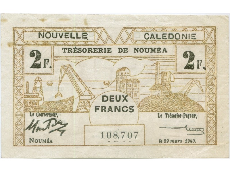 5 Francs NOUVELLE CALÉDONIE 1936 P.36b