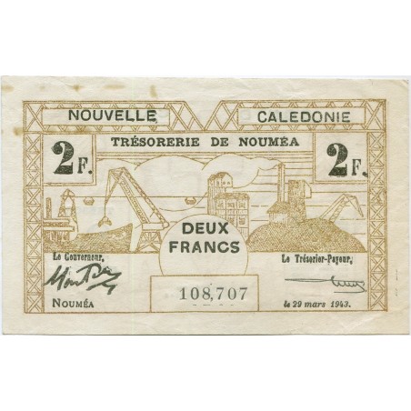 5 Francs NOUVELLE CALÉDONIE 1936 P.36b