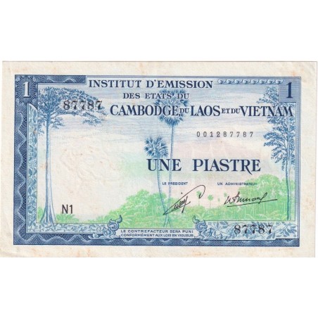 1 piastre  INDOCHINE FRANÇAISE 1954 P.100
