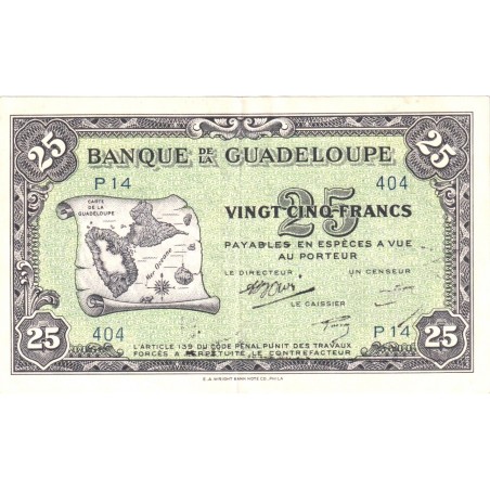 25 Francs GUADELOUPE 1945 P.22b