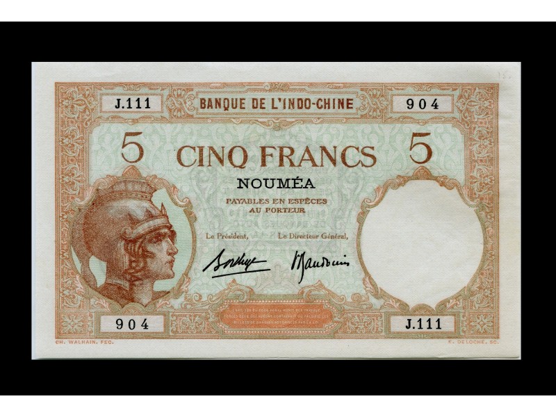 5 Francs NOUVELLE CALÉDONIE 1932 P.36b