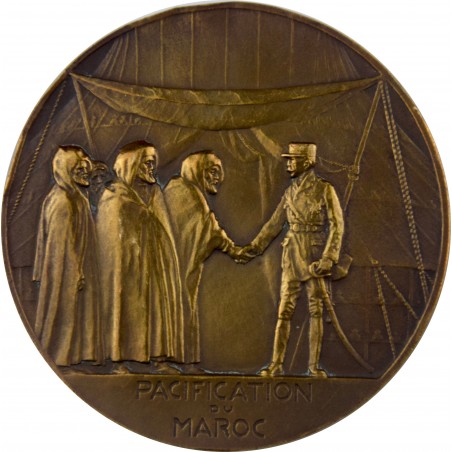  Médaille Maréchal Lyautey Pacification du Maroc par Henry Dropsy