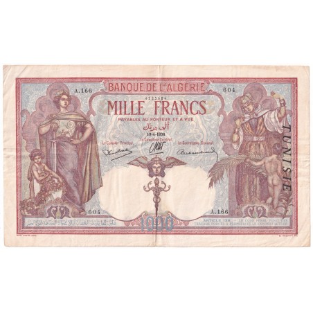 1000 Francs Tunisie 1938 P-11b