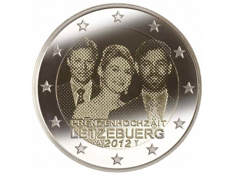 2 € Commémorative Luxembourg 2012- Mariage Princier Guillaume