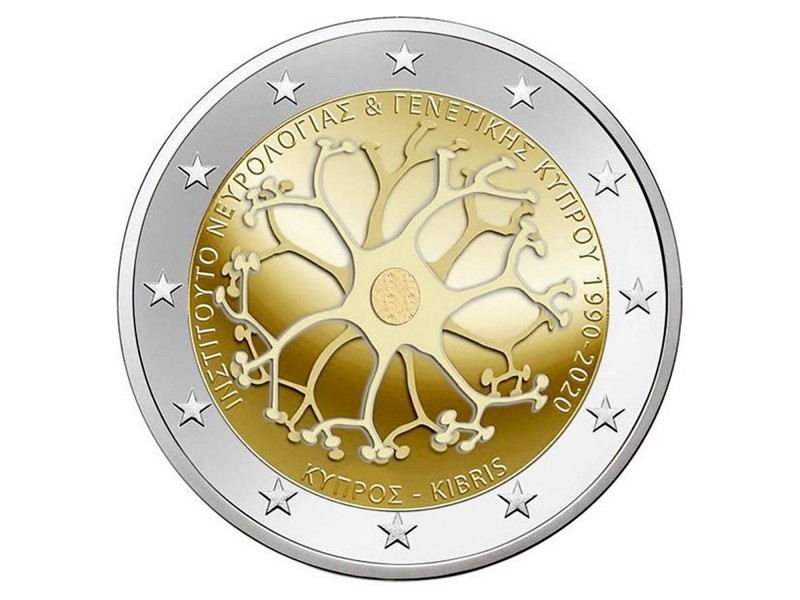 2 Euro Chypre 2020 - 30 année de l'institut Neurologique et Génétique