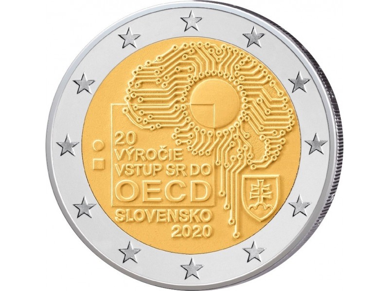 Slovaquie -Pièce 2 Euro commémorative 2020  20 ANS ADHÉSION A L' OCDE