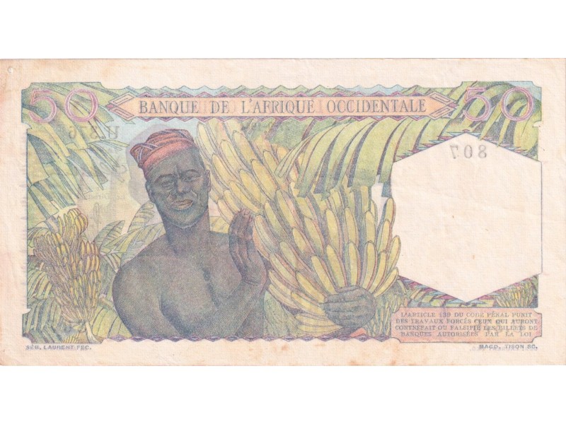 50 Francs AFRIQUE OCCIDENTALE FRANÇAISE 1944 P.39