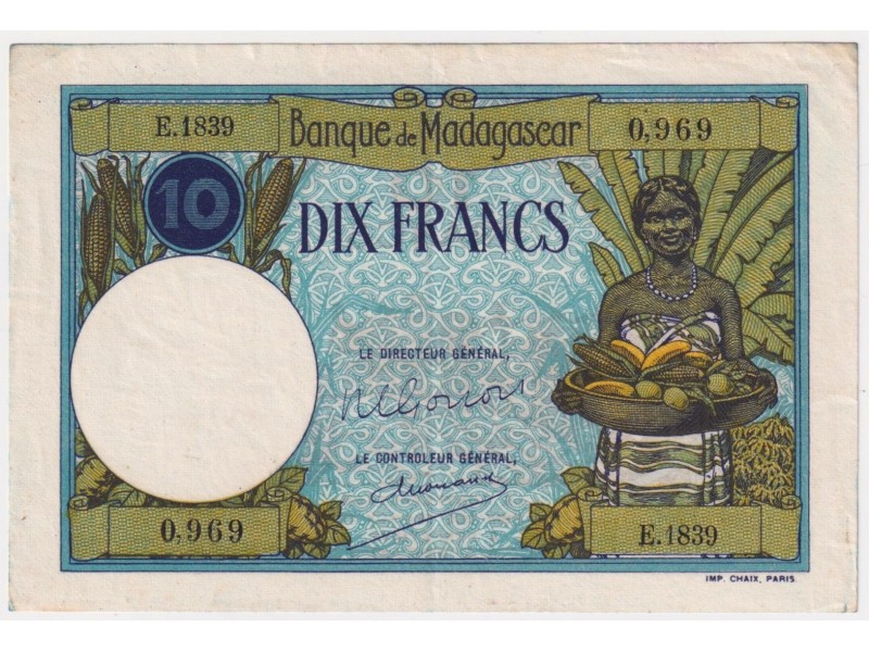 10 Francs MADAGASCAR 1948 P.36