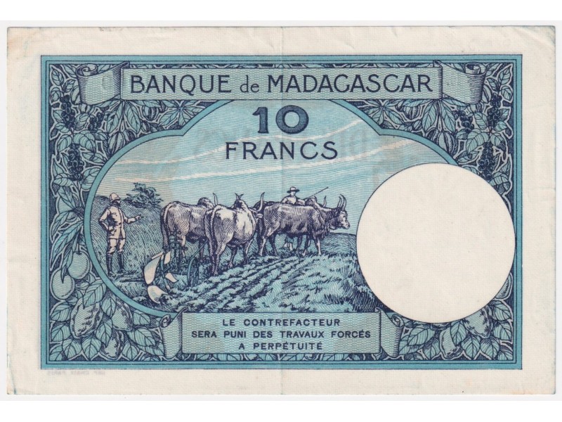 10 Francs MADAGASCAR 1948 P.36