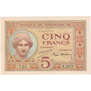 5 Francs MADAGASCAR 1937 P.35