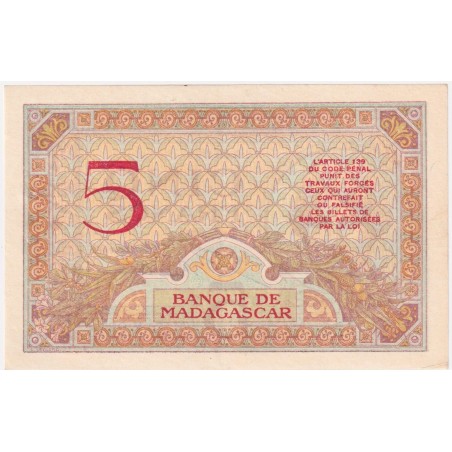 5 Francs MADAGASCAR 1937 P.35
