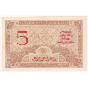 5 Francs MADAGASCAR 1937 P.35 2