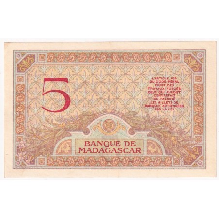 5 Francs MADAGASCAR 1937 P.35