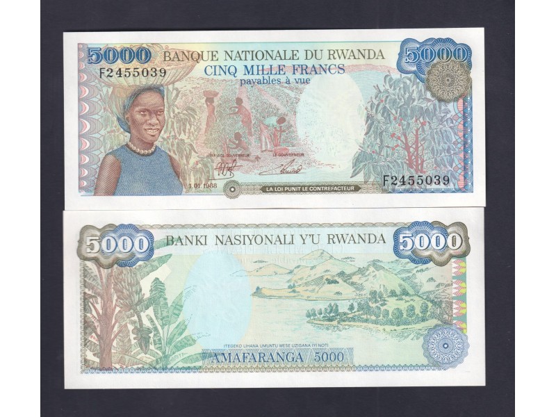 1000 Francs RWANDA 1988 P.21a