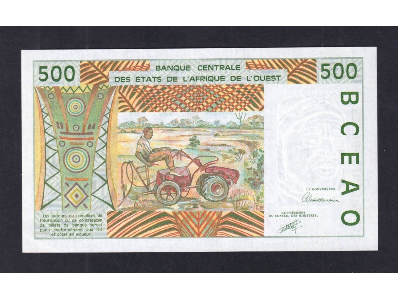 500 Francs ÉTATS DE L'AFRIQUE DE L'OUEST 1991 P.710Ka