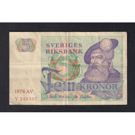 5 Kronor SUÈDE 1976 P.51c