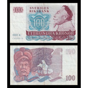 100 Kronor SUÈDE 1968 P.54