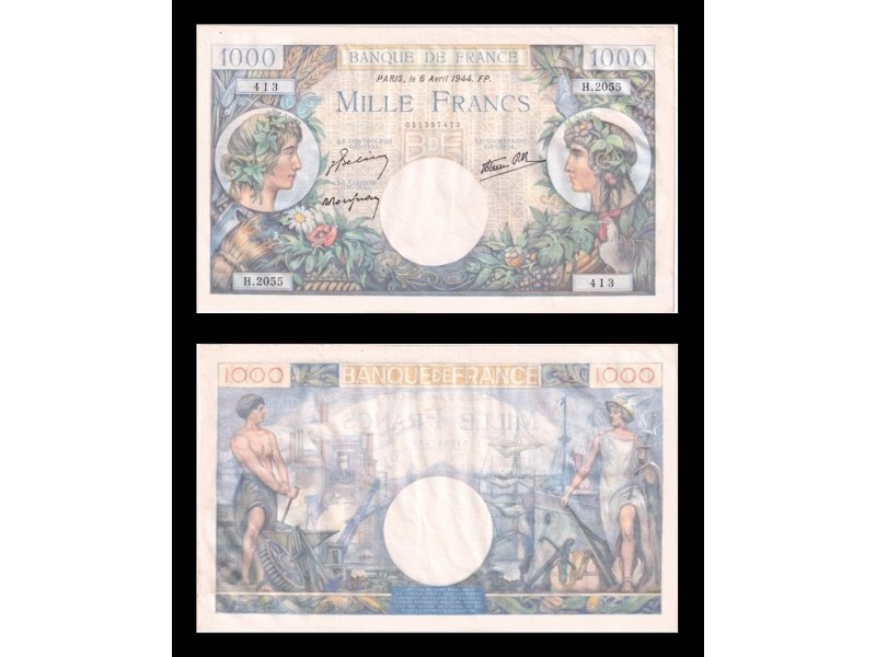 1000 Francs Commerce & Industrie FRANCE 1944 F.39.5