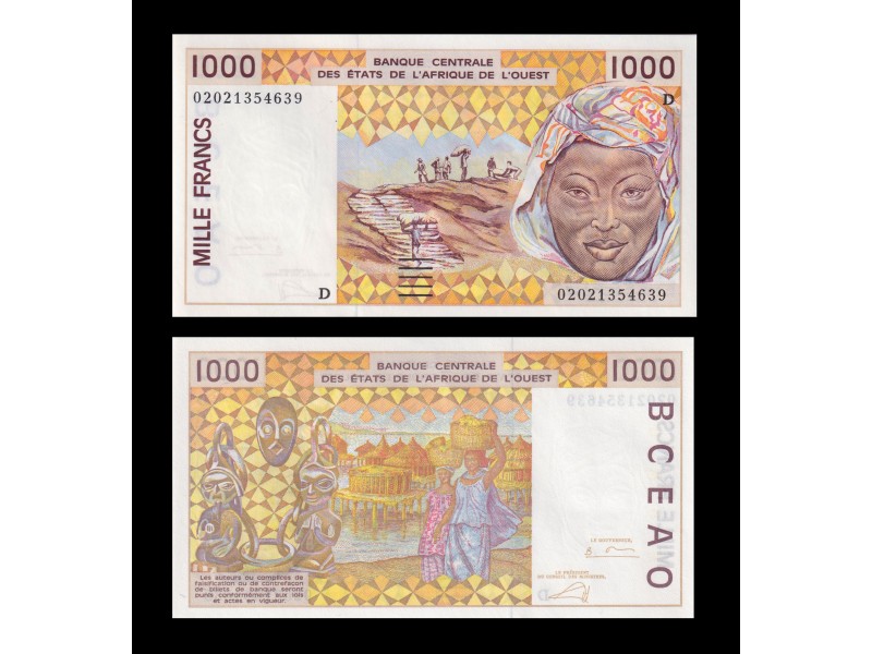 1000 Francs ÉTATS DE L'AFRIQUE DE L'OUEST 2002 P.311Cm