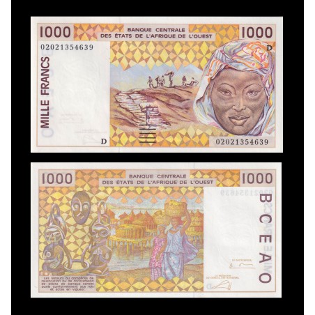 1000 Francs ÉTATS DE L'AFRIQUE DE L'OUEST 2002 P.311Cm