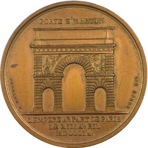FRANCE Médaille Porte Saint-Martin départ de l'empereur porte de Carinthie