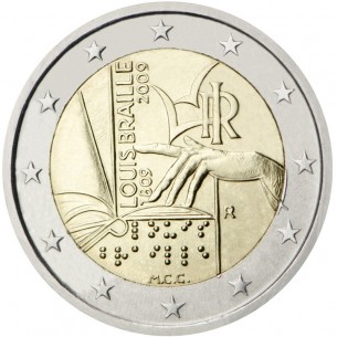 2 € Commémorative Italie 2009- Louis Braille