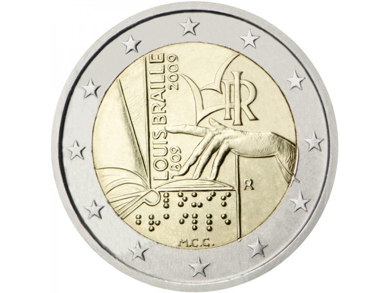 2 € Commémorative Italie 2009- Louis Braille