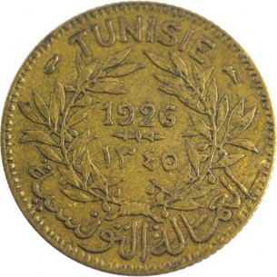 Bon Pour 1 Franc TUNISIE 1926 AH1344