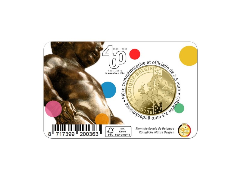 2,5 Euros BELGIQUE 2019, 400 ans Manneken Pis