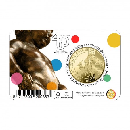 2,5 Euros BELGIQUE 2019, 400 ans Manneken Pis