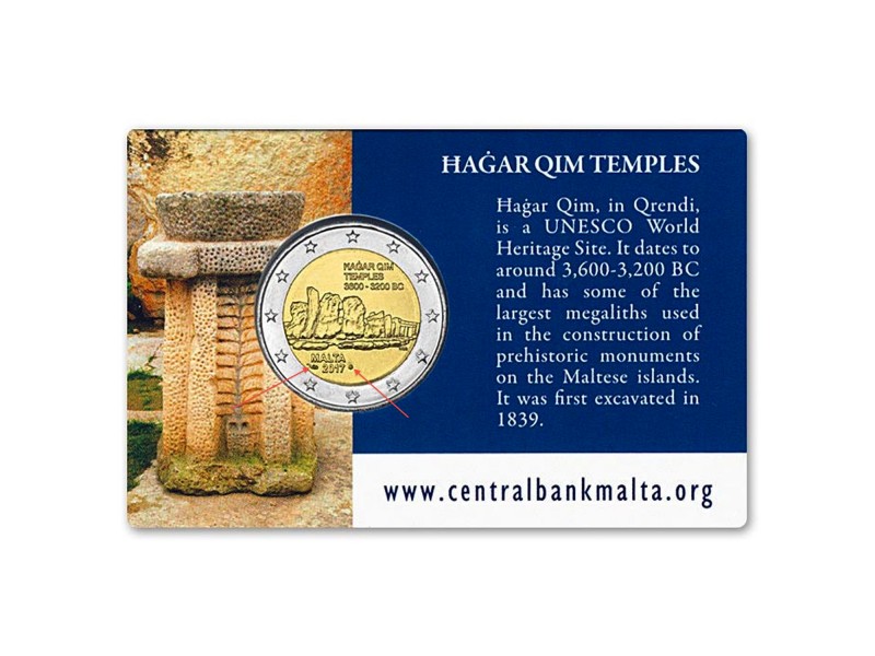 2 Euros MALTE 2017- Temple Hagar Qim "avec poinçon"