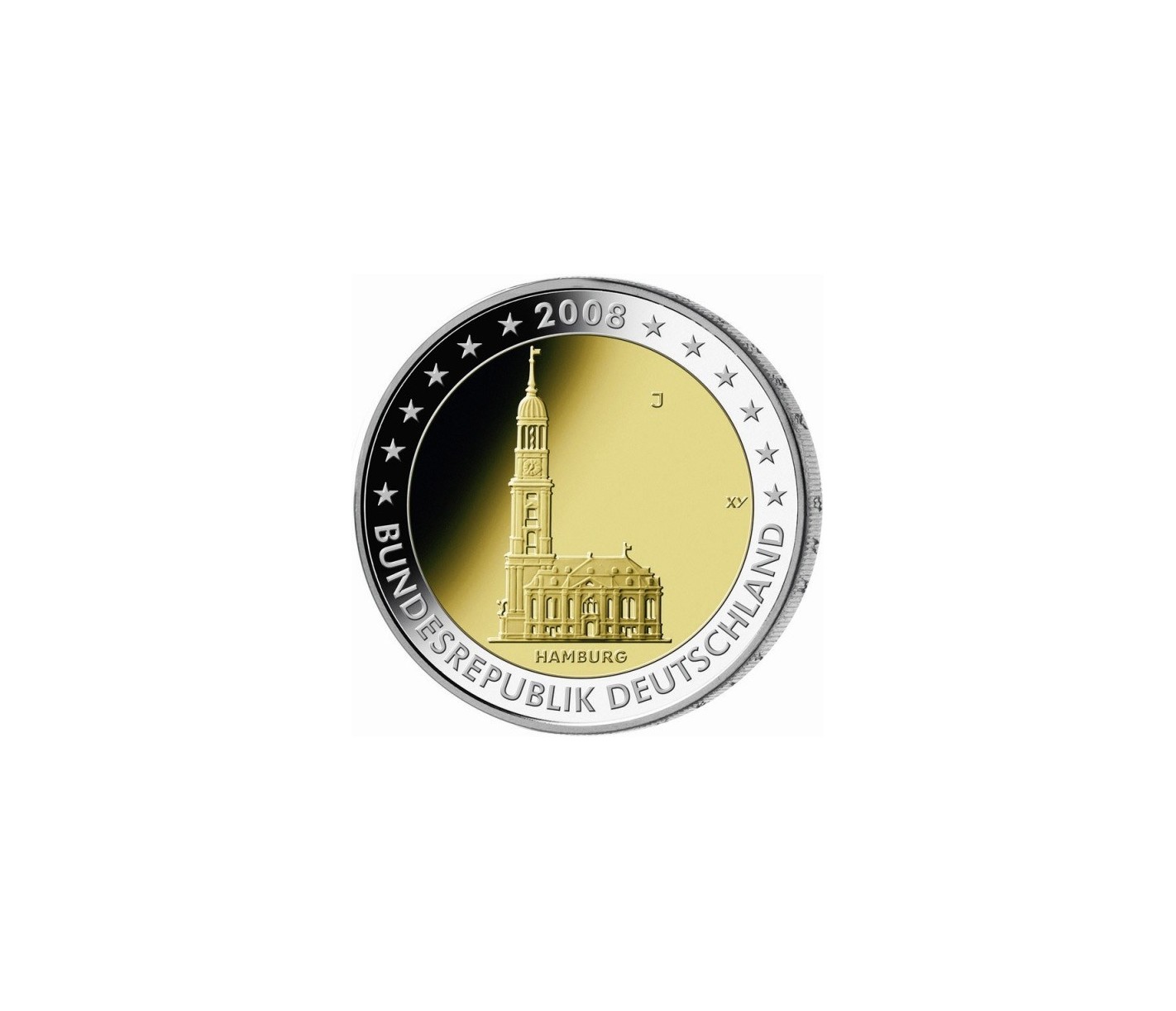 Pièce 2 Euros Hambourg 2008 Valeur 2 Euro Allemagne 2008- Eglise Saint-Michel d'Hambourg 2008 à 2023