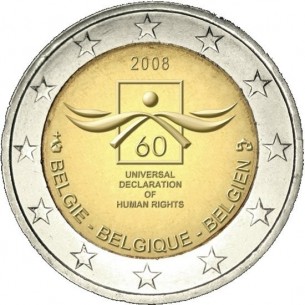2 € Commémorative Belgique 2008 - Droit de l' Homme