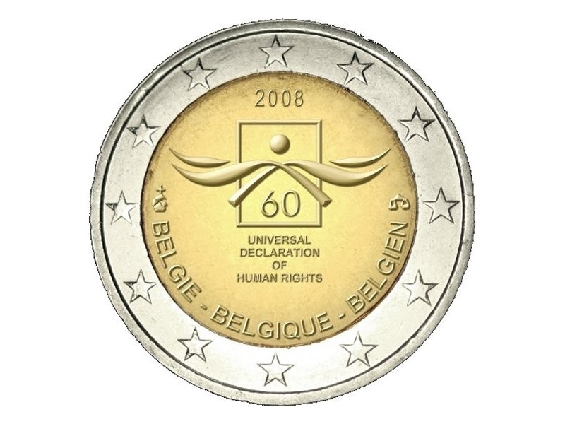 2 € Commémorative Belgique 2008 - Droit de l' Homme