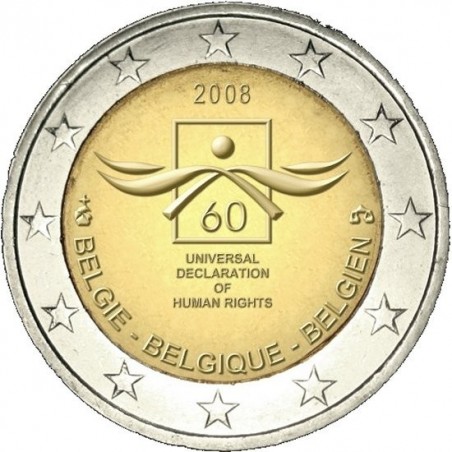 2 € Commémorative Belgique 2008 - Droit de l' Homme