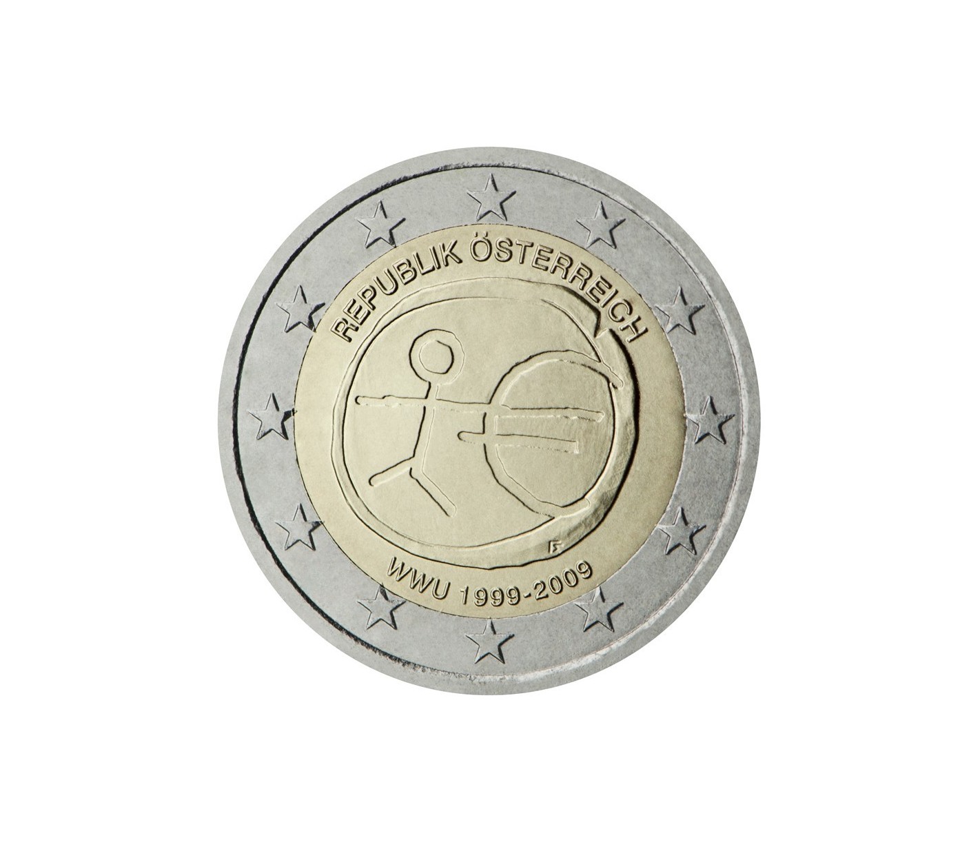 Pièce 2 Euros Uem 1999 2009 Valeur