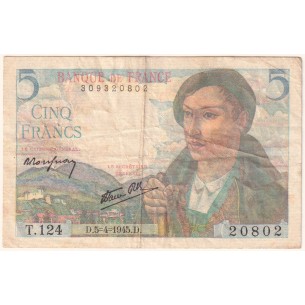 5 Francs BERGER FRANCE  1945 F.5.6