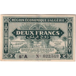 2 Francs ALGÉRIE 1944 P.38a