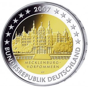 Carte pour les 5 pièces de 2 euros allemandes commémoratives de